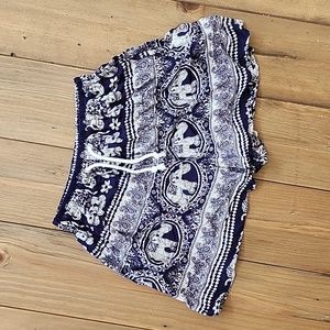 Kathmandu Imports Navy Elephant Drawstring Cloth Shorts
